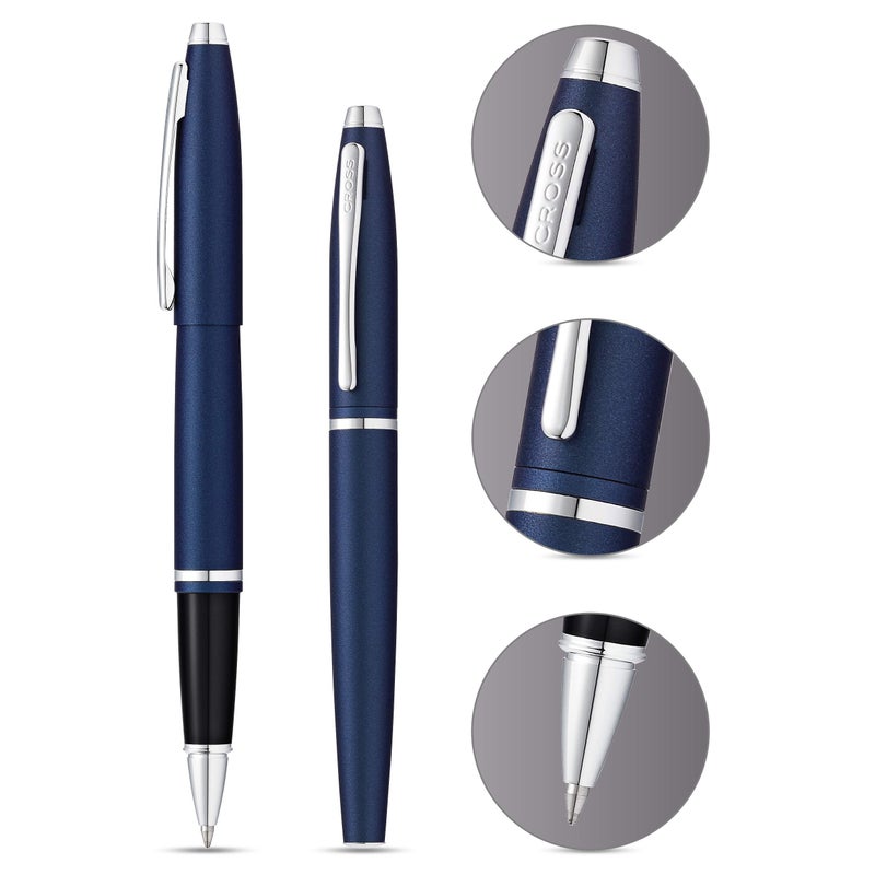 Cross Calais Refillable Gel Ink Rollerball Pen, Medium Rollerball, Includes Premium Gift Box - Matte Metallic Blue - Image 2